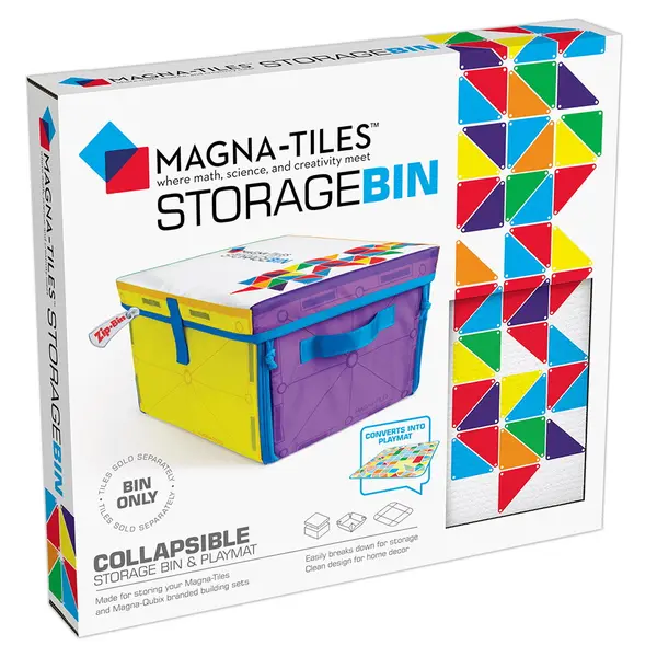 Cutie de depozitare si covor de joaca Magna Tiles multicolor