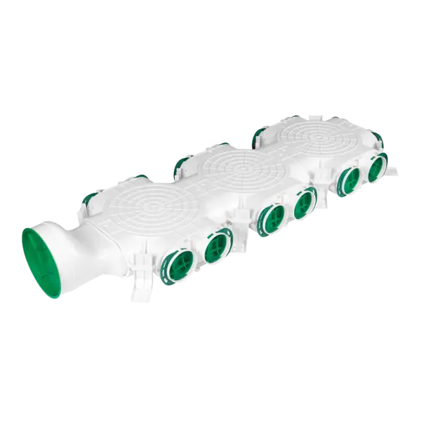 cutie de distributie cu racord lateral o160 / 14xo75 awenta