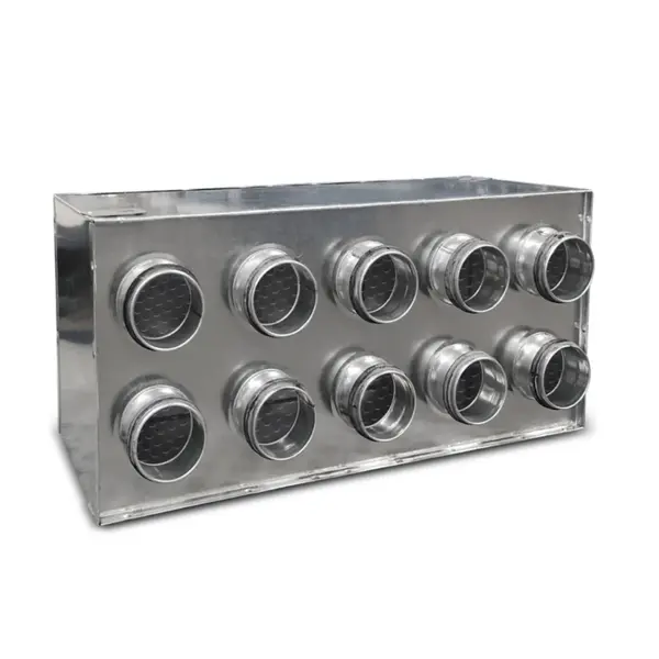 - Cutie de distribuție orizontală cu garnitură ALNOR | pentru tub flexibil FLX D-75 | racord NSL-125 | 2x3