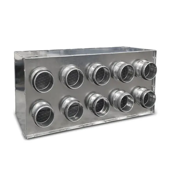 cutie de distributie orizontala cu garnitura alnor | pentru tub flexibil flx d-75 | racord nsl-200 | 2x9