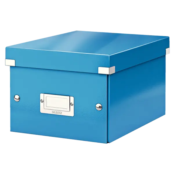 Cutie depozitare carton laminat pliabila cu capac 220 x 160 x 280 mm Leitz WOW Click&Store albastru