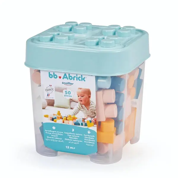 Cutie depozitare cu 50 cuburi pentru construit Ecoiffier