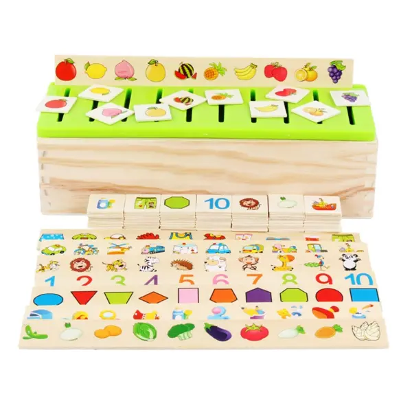 Cutie din lemn cu sortator forme - joc educativ motricitate copii 3+
