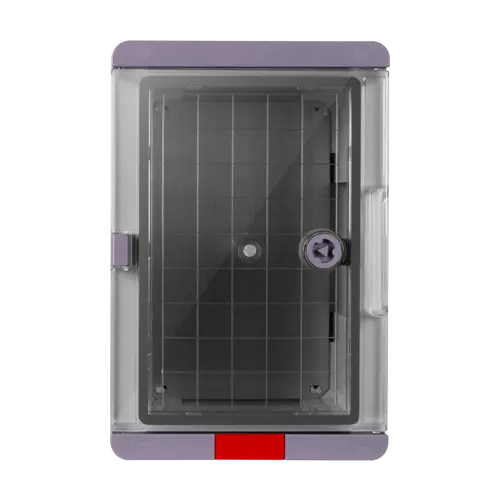 Cutie distribuție exterior IP67 IK08 din ABS gri, ușă transparentă, placă oțel galvanizat, 300x400x170mm PS304017