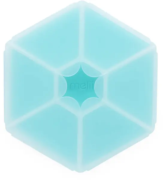 Cutie hexagonală pentru gustări Melii - cu 6 compartimente, albastru