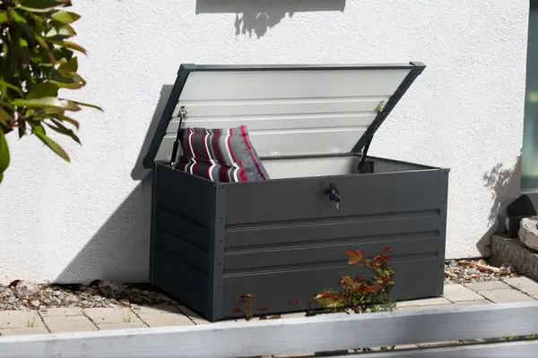 Cutie / Ladă depozitare pentru grădină metalică 400 L PB02BT-BD - 62 x 132 x 62 cm antracit - Default Title