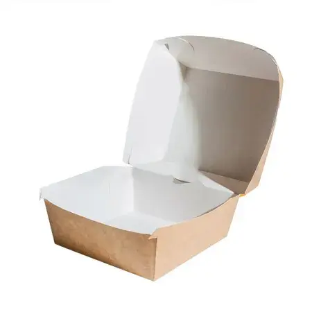 Cutie mare pentru Burger, carton natur – 130 x 130 x 95 mm Cutie mare pentru Burger, carton natur – 130 x 130 x 95 mm