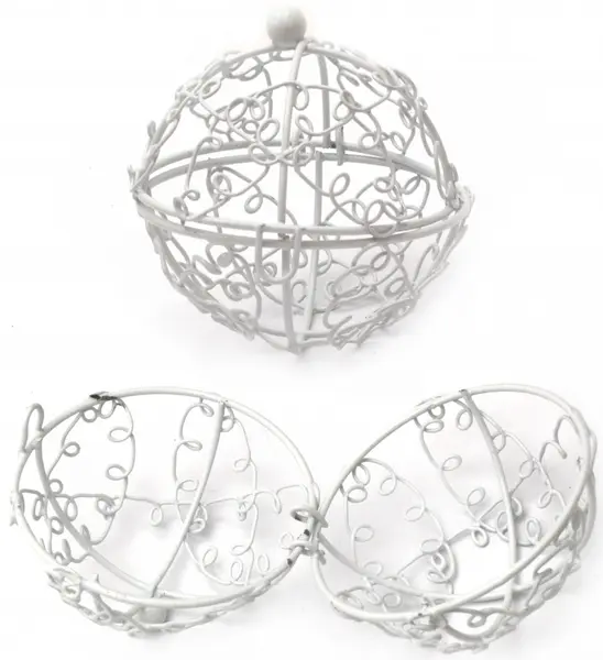 Cutie metalică Em Art - minge, 6 х 6 cm, alb