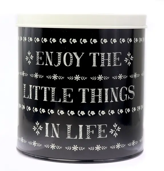 Cutie metalica rotunda - Little Things Storage Tin Black | Creative Tops