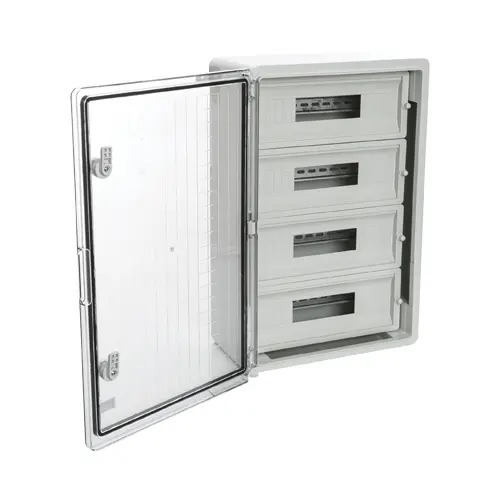 Cutie modulară ABS gri, ușă transparentă, IP65, 2×12 module, 300×400×170 mm, PP3114