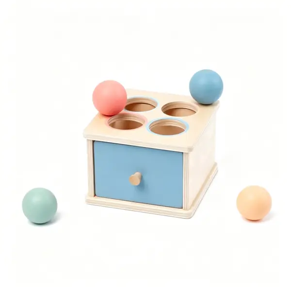 Cutie Montessori din lemn cu bile colorate si sortare