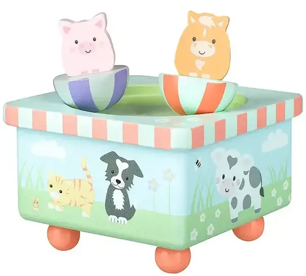 Cutie muzicala din lemn Orange Tree Toy - O fermă
