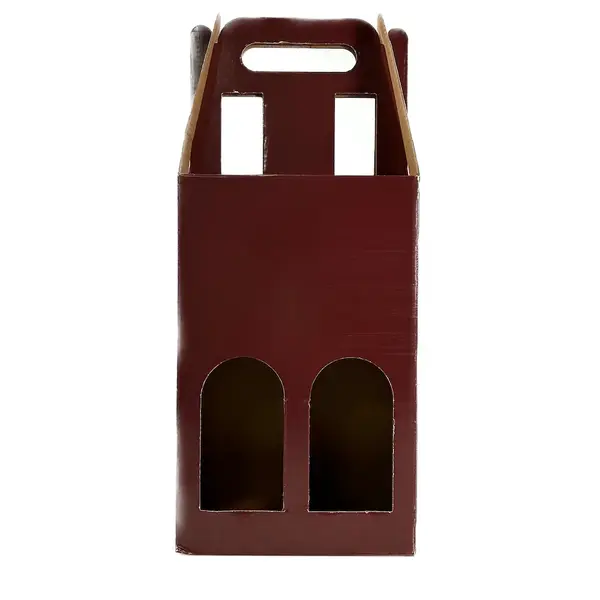 Cutie pentru 2 sticle, culoare Bordeaux cu gat deschis - Default Title