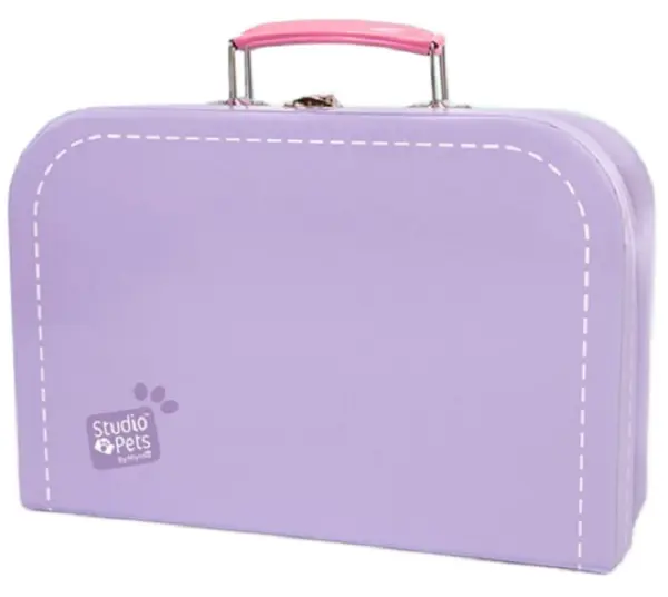 Cutie pentru jucării de pluș Studio Pets - Cu pașaport, 16 cm, mov