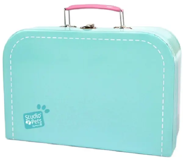 Cutie pentru jucării de pluș Studio Pets - Cu pașaport, 23 cm, turcoaz