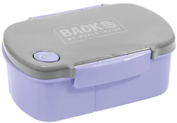 Cutie pentru mâncare BackUp - cu 3 compartimente, violetă
