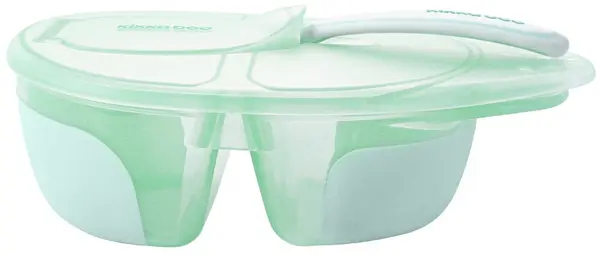 Cutie pentru mâncare cu două compartimente și instrument KikkaBoo - Tasty, mentă