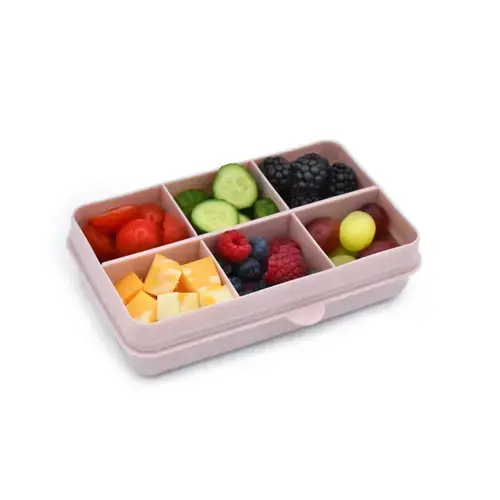 Cutie pentru mancare Melii Mini Snackle Box, 6 compartimente, Roz
