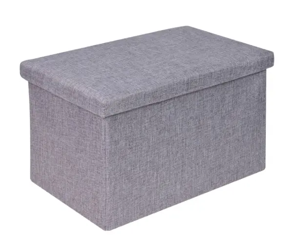 Cutie pliabila pentru depozitare tip taburet GRI 48x30x30 cm DREPTUNGHIULARA