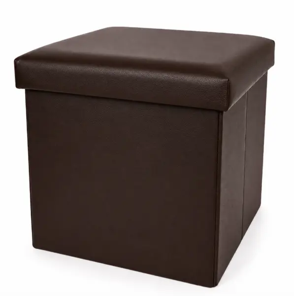 Cutie pliabila pentru depozitare tip taburet MARO 38x35x30 cm PATRATA imitatie PIELE