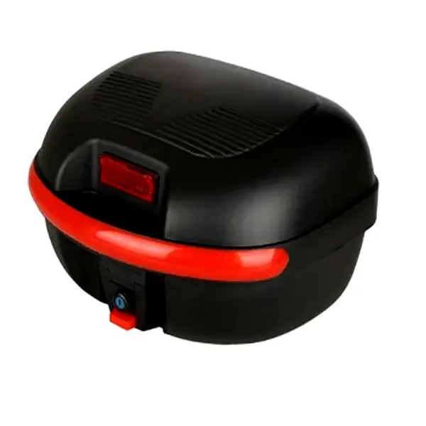 Cutie portbagaj moto scuter, 40x35x30 cm, FIXATO, cu cheie si sistem antifurt, Negru
