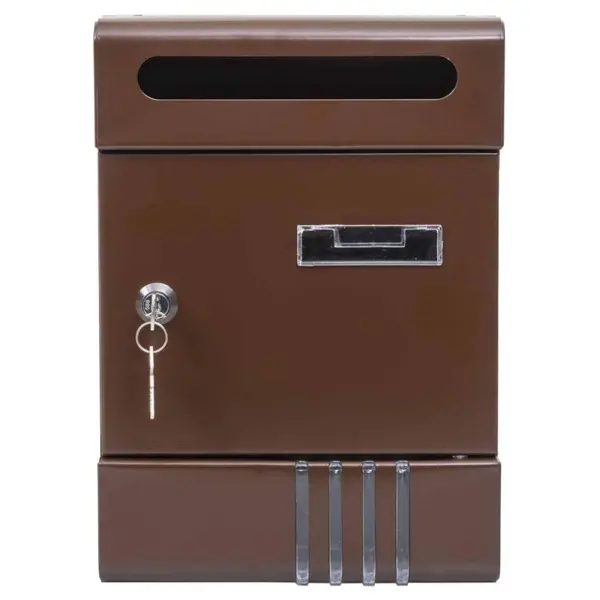 Cutie Postala din Metal, 20.5 x 6.5 x 29.1 cm, Maro