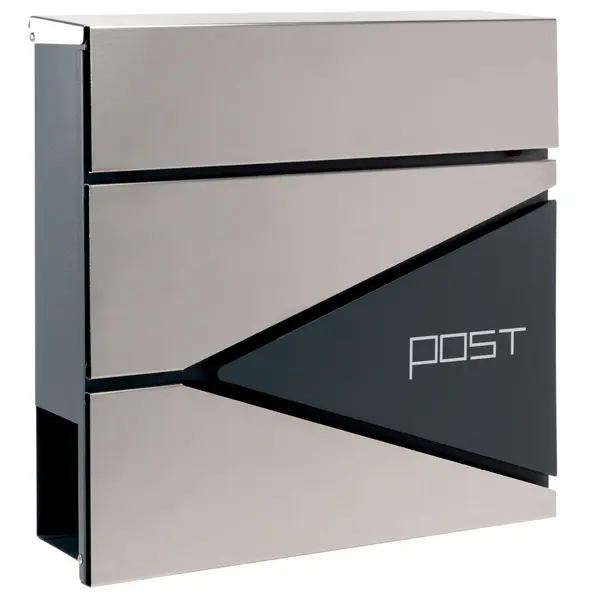 Cutie postala OLE cu locas pentru ziare - din tabla vopsit electrostatic- culoare antracit silver - dimensiuni 37 x 36 x 10,5 cm