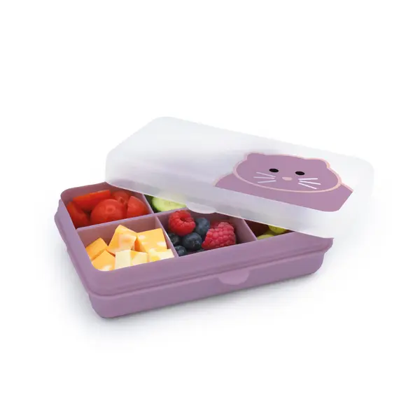 CUTIE SNACK 6 COMPARTIMENTE, MELII, PRINT PISICA