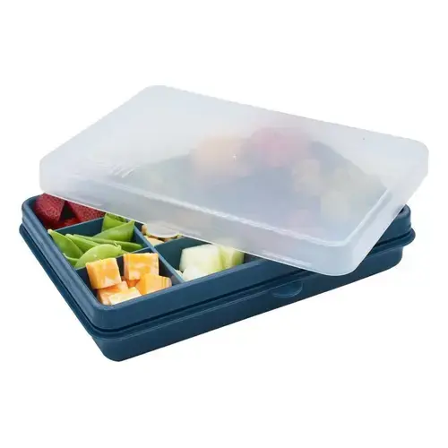 Cutie snack Melii, 12 compartimente, plastic, Albastru