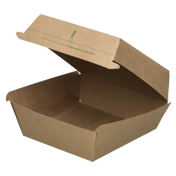 Cutii Biodegradabile de Carton, Kraft, 12x12 cm, 100 bucati