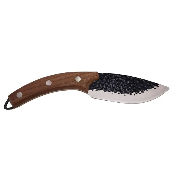 Cutit de bucatarie DEPOX , Japan Vibe, model japonez, lucrat manual, otel, maner lemn, 24.5 cm, maro
