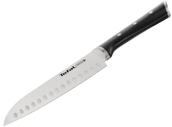 Cuțit de bucătărie Tefal - Ice Force Santoku, 18 cm, negru