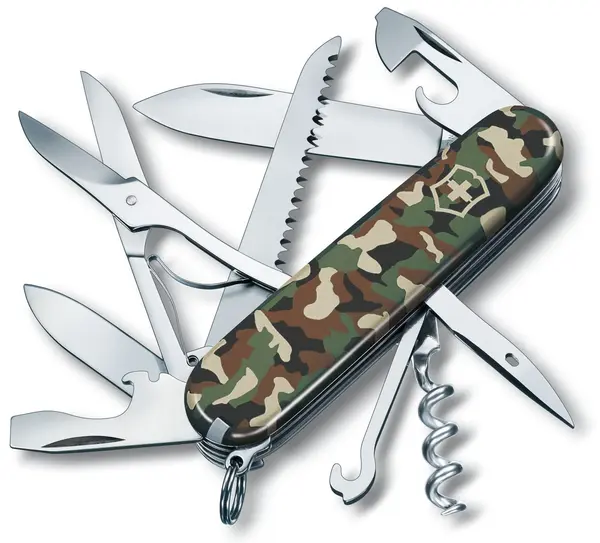 Cuțit de buzunar elvețian Victorinox – Huntsman, 15 functii, camuflaj