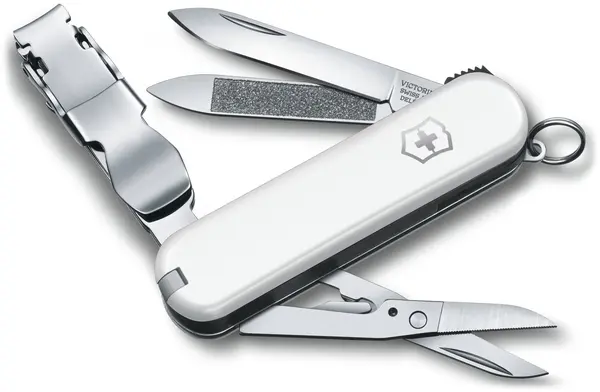 Cuțit de buzunar elvețian Victorinox - Nail Clip, 8 funcții, alb
