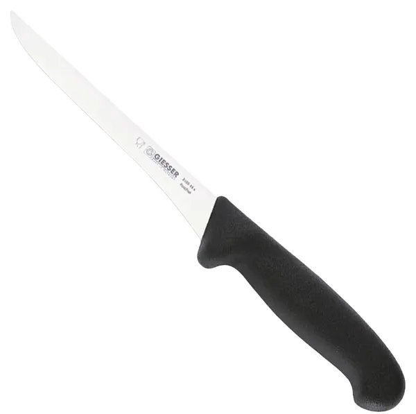 Cuțit de dezosat cu lamă dreaptă și tare Giesser - 16 cm, mâner negru