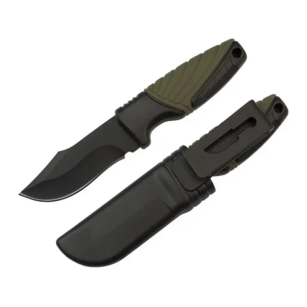 Cutit de drumetie DEPOX , Adventure Touring, otel inoxidabil, 16.5 cm, negru, teaca inclusa