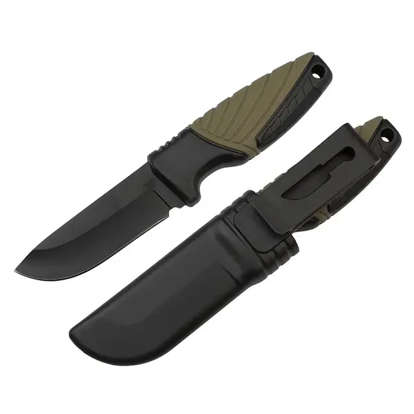 Cutit de vanatoare DEPOX , Adventure Touring, otel inoxidabil, 16.5 cm, negru, teaca inclusa