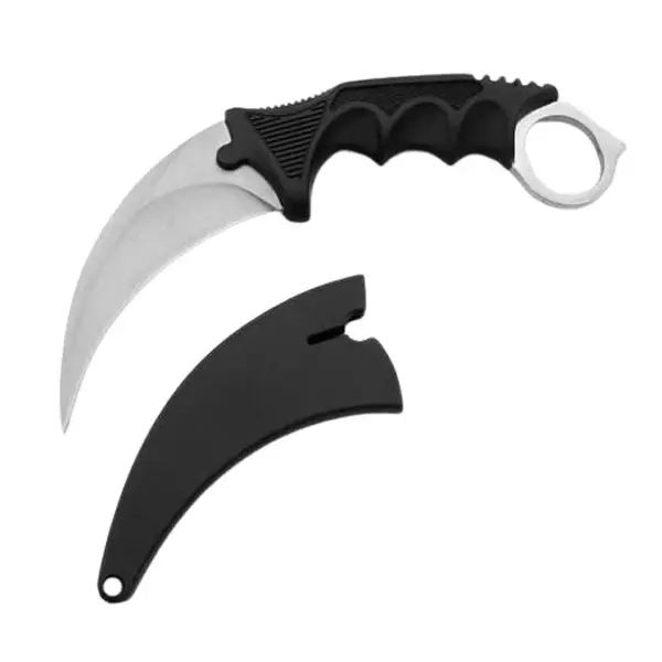Cutit de vanatoare DEPOX , Claw Assault, 19 cm, argintiu, teaca inclusa