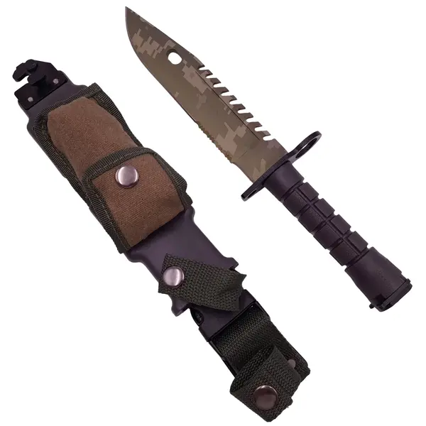Cutit de vanatoare DEPOX , Jungle Blade, 32.5 cm, camuflaj, teaca inclusa