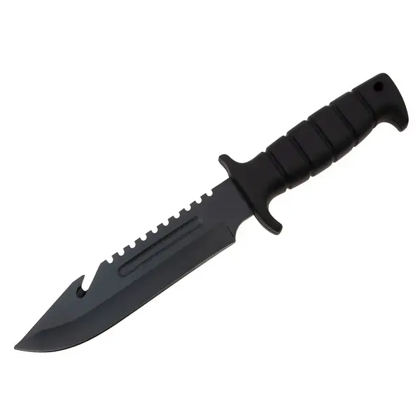 Cutit de vanatoare DEPOX , Military Assault, 29 cm, negru, teaca inclusa
