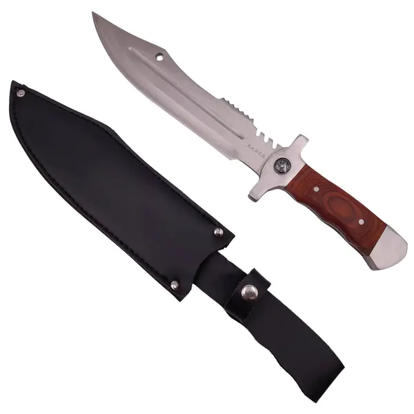 Cutit de vanatoare DEPOX , Silver Saber, gri, 35 cm, teaca inclusa