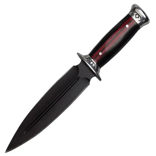 Cutit de vanatoare DEPOX, Widow Blade, 30 cm, negru, teaca inclusa