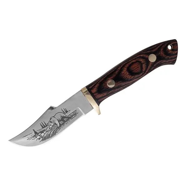 Cutit de vanatoare, otel inoxidabil 420, DEPOX , maner din lemn, husa cordura, 20 cm