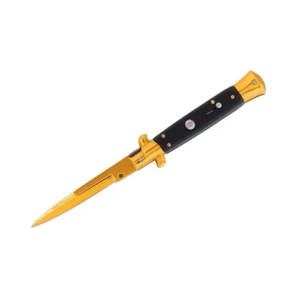 Cutit pliabil cu arc, DEPOX , finisaj auriu - design italian clasic, husa inclusa, 22 cm, auriu