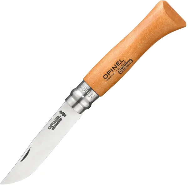 Cuțit pliabil Opinel Carbone - №8, fag