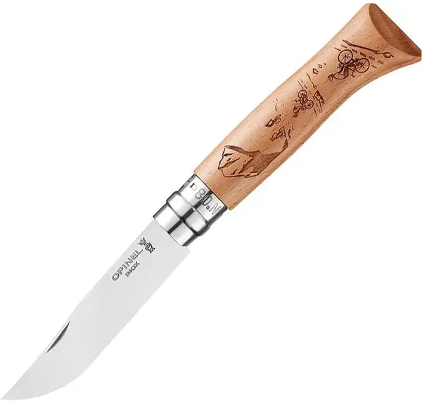Cuțit pliabil Opinel - Cycling, 8.5 cm, fag