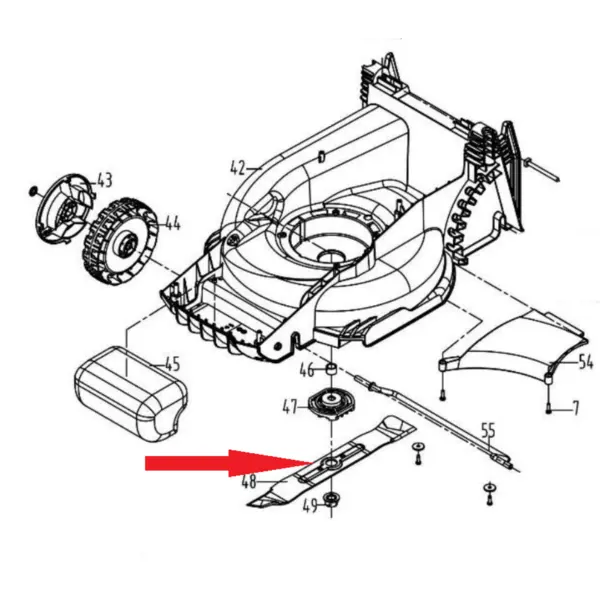 Cutit taiere iarba 34 cm, pentru masina electrica de tuns gazonul Ruris RXi3000