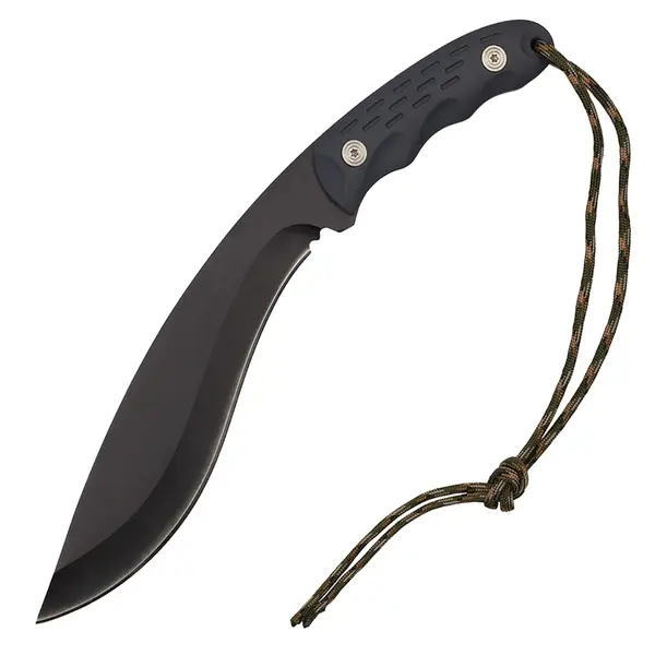 Cutit tip maceta DEPOX , Mini Kukri, negru, 30 cm, teaca inclusa