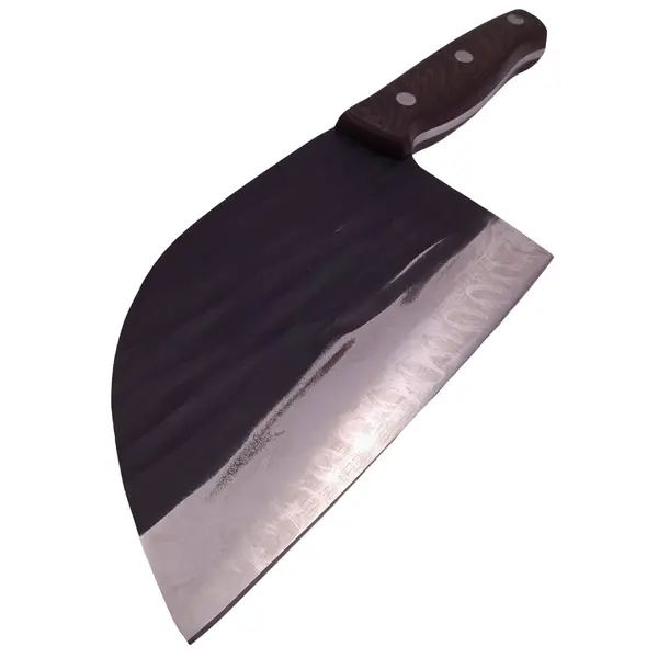 Cutitul bucatarului DEPOX , lucrat manual, Chef Helper, 29.5 cm, otel inoxidabil, 680 g, negru