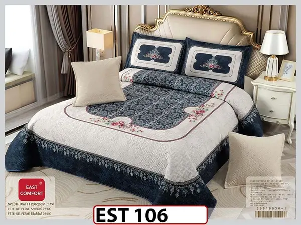 Cuvertura cu 5 piese din Catifea - EST106